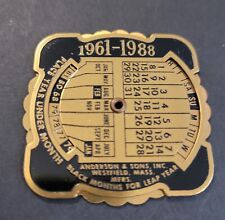 Vintage Brass Perpetual Calendar 28 Year 1961-1988 University of North Carolina picture