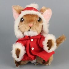 Dakin Merry Mouse 1981 Plush Pricilla Hillman 6 inch Christmas Red Coat fur trim picture