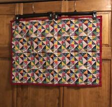 Vintage Small Red Patchwork Quilt Blanket picture
