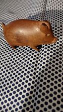 Hand Carved Country Wooden Pig Hog Wild Farm picture