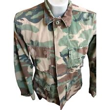 Hot Weather-Woodland Coat Mens Small Vintage 1980s USMC BDU Top/Coat - - SMALL picture