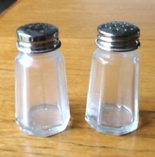 Vintage Metal Top Glass Salt and Pepper Shaker Set picture