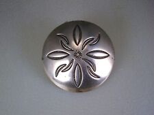 OLD HAND MADE NAVAJO STAMPED STERLING SILVER LARGE BUTTON / CONCHO PIN picture