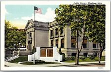 Public Library Manistee Michigan MI Building and Grounds Postcard picture