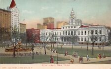 New York City NY Downtown City Hall c1905 Edwardian People Vtg Postcard R7 picture