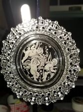 Antique Victorian Small Pressed Glass Lacey Edged Plate w/Cherubs picture