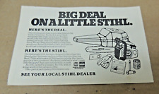 Stihl Chainsaw Big Deal Original TV Guide Print Ad picture