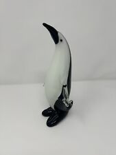 9” Vintage Glass Penguin Statue Figurine picture