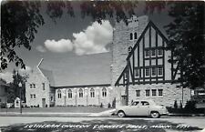 Granite Falls Minnesota~Lutheran Church~1950s Car~1953 Real Photo Postcard~RPPC picture