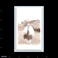 Vintage Photo GIRL HOLDING BRIEFCASE 1932 picture