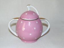 Lovely Vintage Hand Painted PINK STAR SUGAR BOWL, Pagoda China, Japan picture