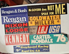 Vintage Presidential campaign bumper stickers Regan, McGovern, Nixon, Goldwater picture