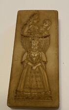 RARE GERMAN CERAMIC Springerle Butter Cookie Stamp Press Mold Woman Baby Basket picture