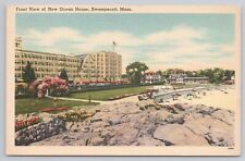 Vintage Postcard Front View of New Ocean House, Swampscott Massachusetts Beach picture
