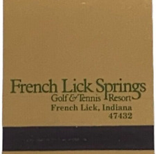 FRENCH LICK SPRINGS Golf & Tennis Resort Club Indiana Vintage Matchbook Cover picture