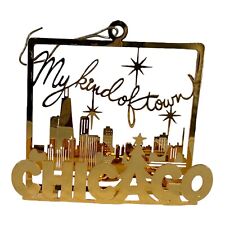 Marshall Fields 24 Kt Gold Finish Chicago My Kind of Town Christmas Ornament Vtg picture