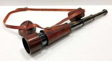 Antique Brown Solid Brass Kelvin & Hughes Telescope Nautical Vintage Spyglass picture