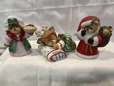 Set 3 Vtg Lucy & Me Bears Santa w/Bag Of Toys— Mama Baking A Pie—Donner Sleeping picture