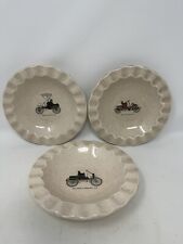 3 Royal China Inc Classic Antique Car USA Ashtray Bowls Dish Scalloped Speckled picture