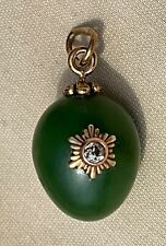 Antique Russ Imperial Faberge 56 gold diamond  jade egg pendant,  picture