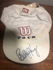 Billie Jean King Autographed Wilson Tour Hat Game Used? Custom Ribbon DNA? Rare picture