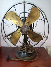 Vintage GE General Electric Oscillating Brass Blade Fan. 1904-1906 picture