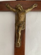 Vintage Wooden Cross Jesus Metal picture