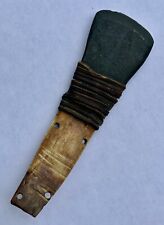 19THC Antique Inuit Eskimo Fishing Tool Fossilized Bone/Stone Tip picture