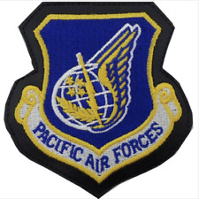 GENUINE U.S. AIR FORCE PATCH: PACIFIC AIR FORCES - LEATHER WITH HOOK CLOSURE picture