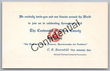 Invitation To 1950 Ocean County Centennial At Toms River NJ New Jersey K305 picture