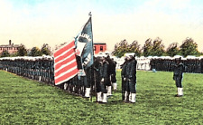 1910 Postcard Great Lakes Naval Training Station Parade Ground Dress Review picture