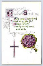 Postcard Easter Greeting God's Great Gift Religious Theme Cross c.1910s picture