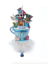 Kurt Adler Christmas Alice In Wonderland Tea Party Holly Hat Ornament New Hat006 picture