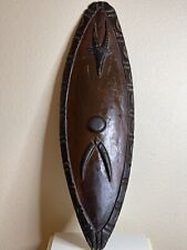 Beautiful Antique African Carved Shield Depicting An Antelope  picture