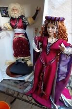 Morgan Le Fay and Merlin Magician Wizard Doll Original Franklin Mint Porcelain picture