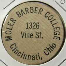 Vintage Moler Barber College Cincinnati, OH Wooden Nickel - Token Ohio picture