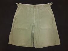 VTG 50s US Army Military Cotton Sateen Utility Trouser Shorts Pants OG107 32 31 picture