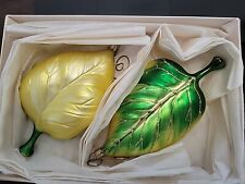 Two Yellow And Green Large Leaves Matt McGhee Ornaments picture