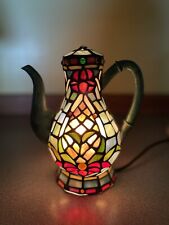 Tiffany’s style stained glass accent lamp coffee Pot picture