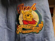 Vintage Disney Winnie the Pooh Varsity Bomber Denim Jacket Size XXL picture