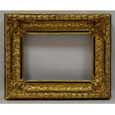 Ca. 1900-1920 Old wooden frame decorative with metal leaf Internal: 12.7x8.6 in picture
