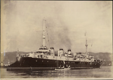 France, French cruiser Pothuau vintage print, albumin print run 19x27 cir picture