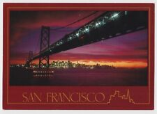 Postcard  1980's San Francisco CA Oakland Bay Bridge at Sunset picture