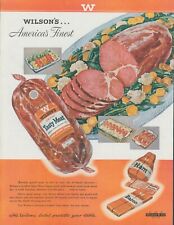 1949 Wilsons Tasty Meat Pork Shoulder Platter Bacon Vintage Print Ad SP17 picture