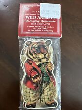 6 Vintage 1993 B. Shackman & Co. Wild Animals Dye Cut  Ornaments - New picture