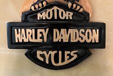 HARLEY DAVIDSON MOTORCYCLE WOOD SIGN WITH EAGLE 17X11apr. picture