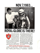 1964 Print Ad Royal-Globe Insurance Companies Nov 7, 1963 Space Race Astronaut picture