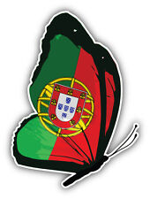 Portugal Flag Butterfly Car Bumper Sticker Decal 4'' x 5'' picture