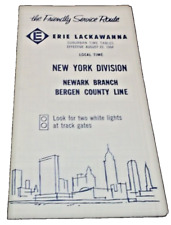 1964 ERIE LACKAWANNA FORM 7 BERGEN COUNTY LINE NEWARK BRANCH PUBLIC TIMETABLE picture