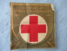 1931 American Red Cross Window Sticker 50 Year Anniversary Between World Wars picture